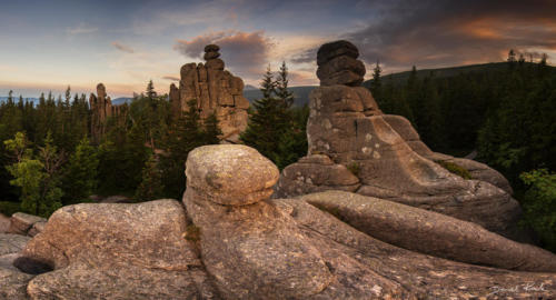 Pielgrzymy zachód słońca